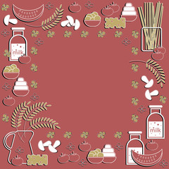 Autumn farm harvest product illustration frame template