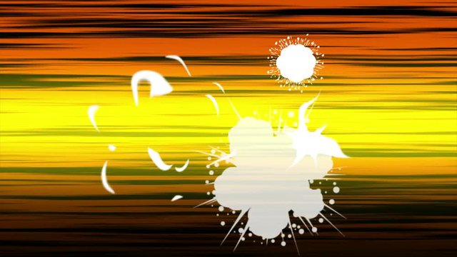 Seamless animation of animated and comic speed line background. Comic bomb and smoke explosion popup effect with text in funny action cartoon concept in 4k.