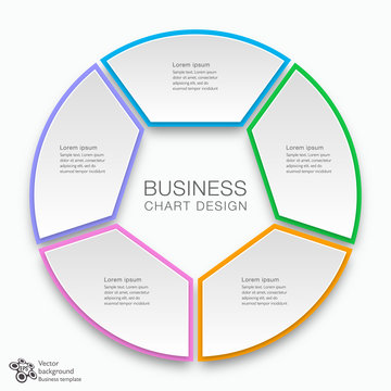 Business Chart Design 5-Step #Vector Graphic 