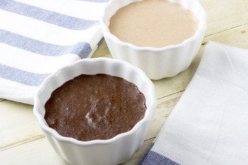 Chocolate and peach mousse