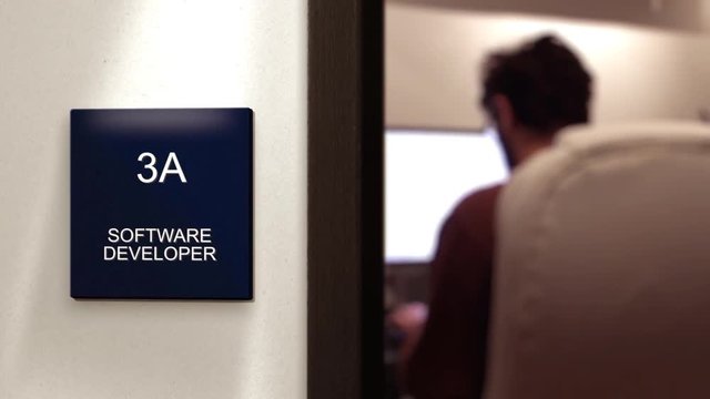 Interior Corporate Office Sign from Hallway   Software Developer