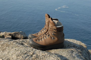 Wanderschuhe am Ende des Jakobsweg