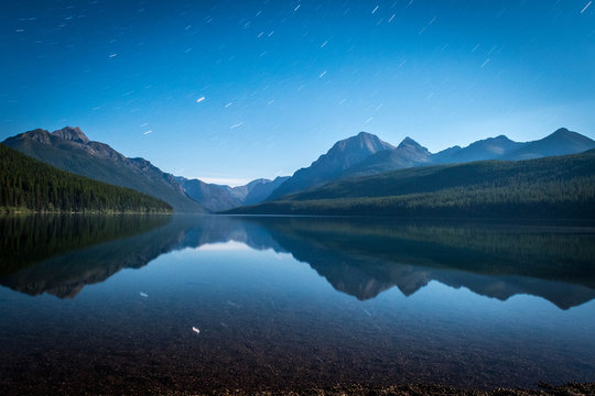 night time on the lake