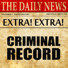 criminal record, newspaper article text