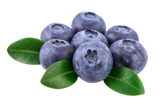 Blueberries isolated on white. Image included clipping path