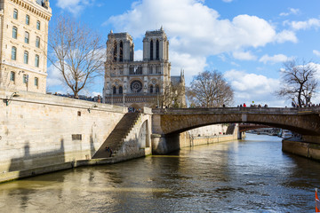 Notre Dame de Paris from Seine river