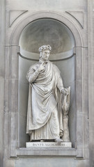 Fototapeta premium Florence, Italy, more than 100 hundred years Dante Alighieri statue