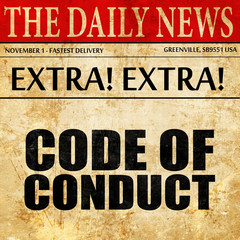 code of conduct, newspaper article text