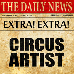 circus artist, newspaper article text