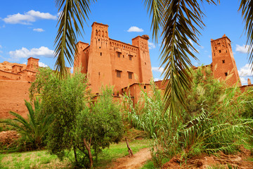 Kasbah Ait Ben Haddou in the Atlas mountains of Morocco. UNESCO World Heritage Site