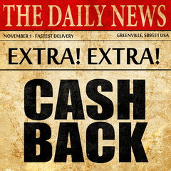 cash back, newspaper article text