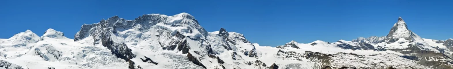 Crédence de cuisine en verre imprimé Cervin Alpen-Panorama mit Matterhorn