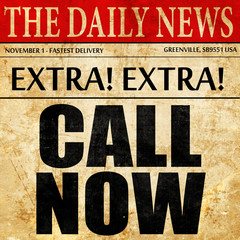 call now, newspaper article text