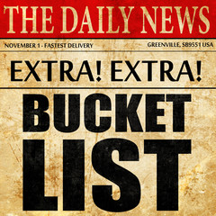 bucket list, newspaper article text