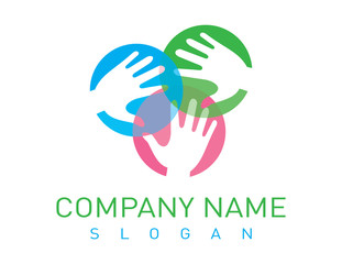 Team work hands logo