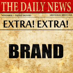 brand sign background, newspaper article text