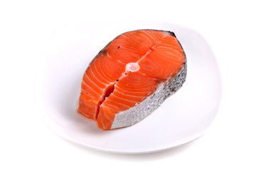 Fresh sliced salmon fish