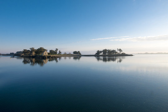 Peaceful view of the Island of Arz in Bay of Morbihan, Brittany