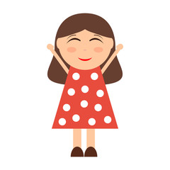 Happy cartoon girl