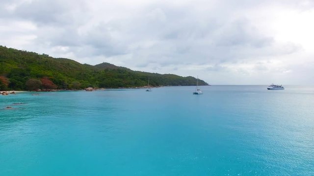 Drone Shot Of Anse Lazio Beach, Praslin Island, Seychelles 3