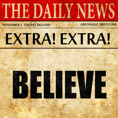 believe, newspaper article text
