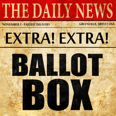 ballot box, newspaper article text