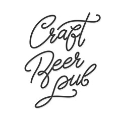 Craft beer pub typography. Vector vintage illustration.