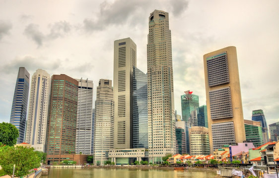 Skyscrapers of Singapore Central over the river