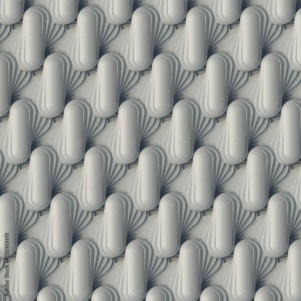 Aufkleber White abstract surface pattern. 3d rendering