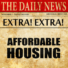 affordable housing, newspaper article text