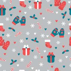 Christmas seamless pattern. Christmas and New Year's decorative