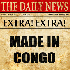Made in congo, newspaper article text