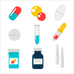 Tablet pills vector illustration.