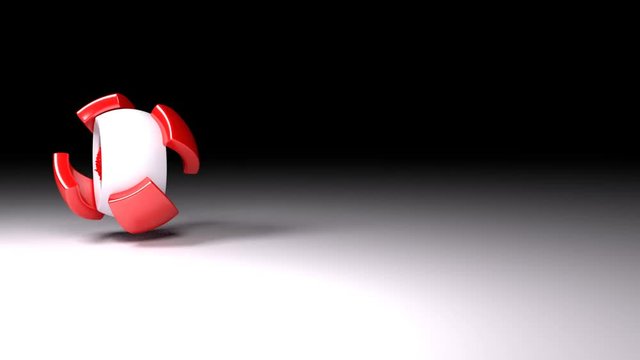 animation of 3D LOGISTICS word comes out of a rotating ball