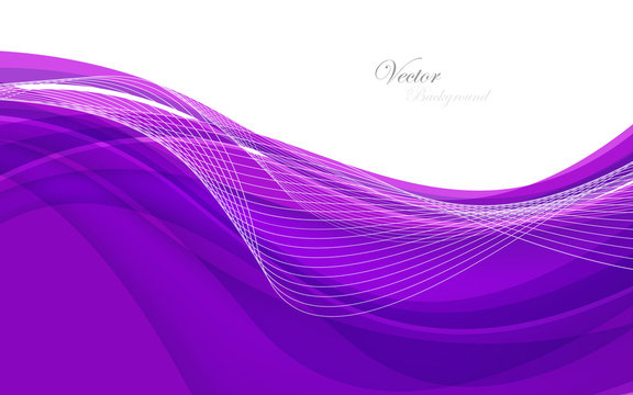 Abstract violet background with wave. Vector illustration
