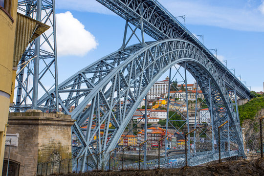 PORTO, PORTUGAL, JUNE 17, 2016 -  Dom Luis I Bridge in old port of Porto, Portugal., Europe