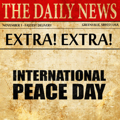 international peace day, newspaper article text