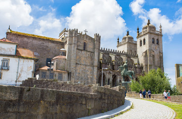 Fototapeta na wymiar Cathedral of Porto, Sé do Porto, Porto, Portugal
