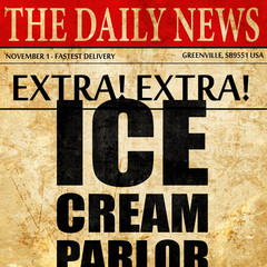 ice cream parlor, newspaper article text