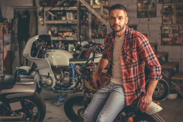Fototapeta na wymiar Motorbike repair shop