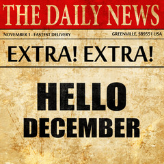 hello december, newspaper article text