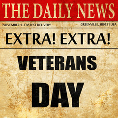 veterans day background, newspaper article text