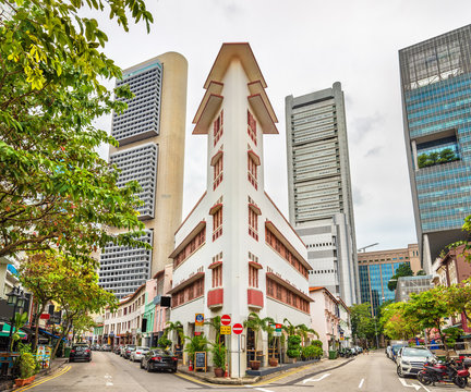 Boat Quay, a historical district of Singapore