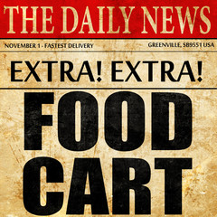 food cart, newspaper article text