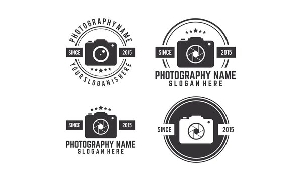 Set of photography, camera vintage logo
