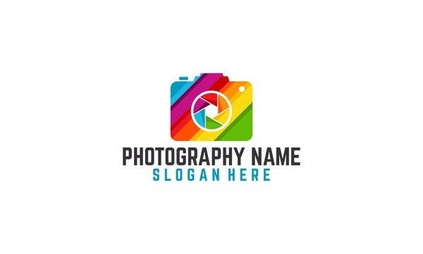colorfull and modern photography logo, camera logo
