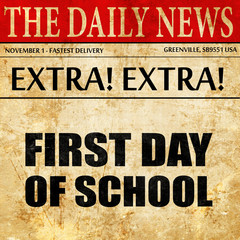 first day of school, newspaper article text
