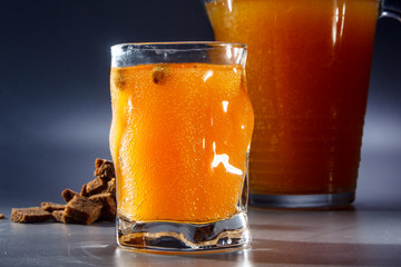 The traditional Russian drink - kvass, which is made from rye br