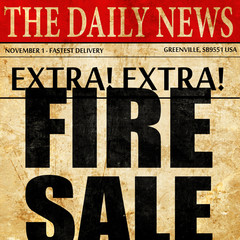 fire sale, newspaper article text