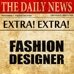 fashion designer, newspaper article text